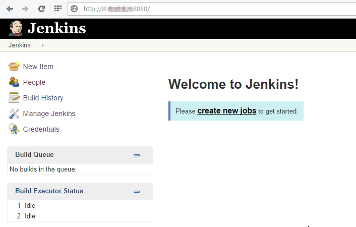 Панель Jenkins после установки