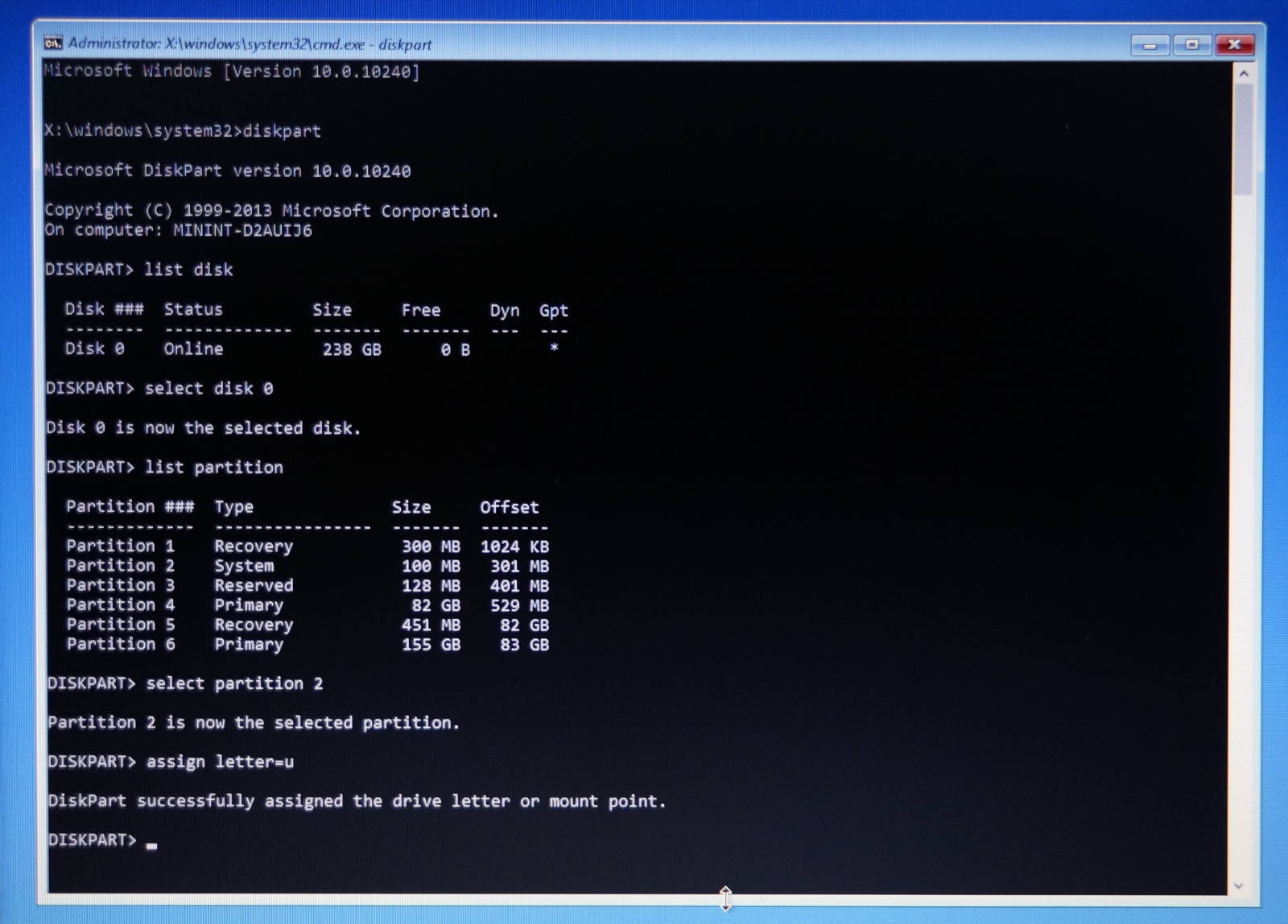 Работа с diskpart