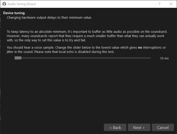 Настройка размера пакета.