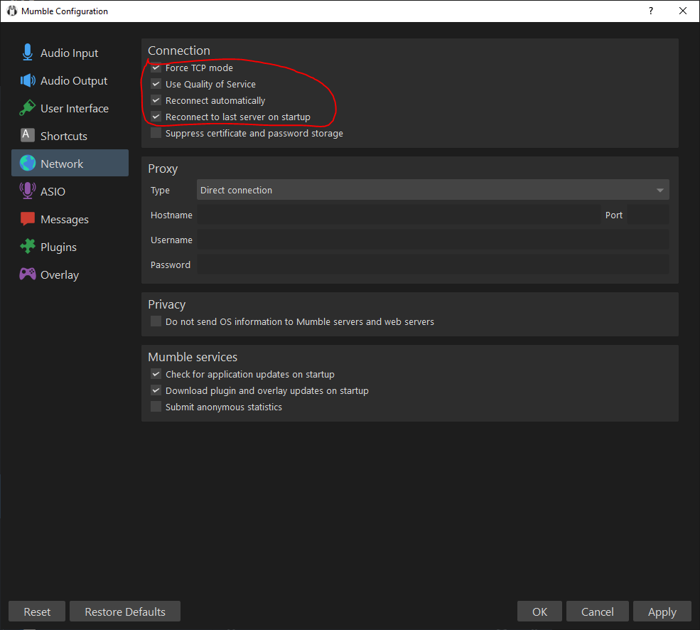 Настройка сети